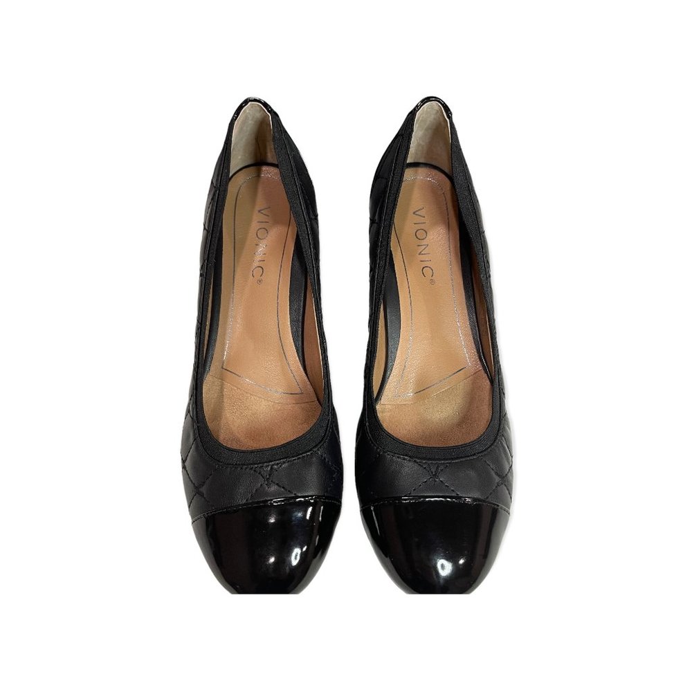 Vionic Quilted Black Heels - Light Wear- Olympia Ruby Pumps - Size 7 No box